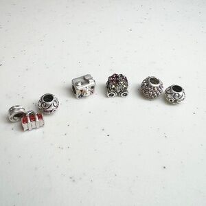 Vintage 925 Sterling Silver Pandora Style Bracelet Charms